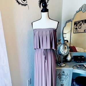 Koh Koh Long Strapless Ruffled Maxi Dress